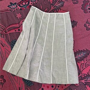 J. Crew Gray A-Line Skirt with White Accents